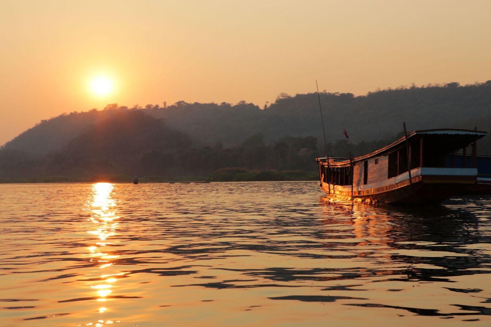 Mekong river sunset view